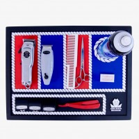 King Midas Barber Station Mat (Red,White & Blue)